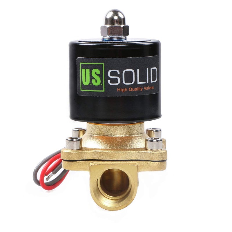 U.S. Solid 1/2" Brass Electric Solenoid Valve 24VAC VITON Seal N.C. (Air, Gas, Fuel.) - Image 2